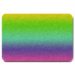 Metallic Rainbow Glitter Texture Large Doormat  by paulaoliveiradesign