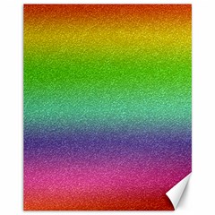 Metallic Rainbow Glitter Texture Canvas 11  X 14   by paulaoliveiradesign