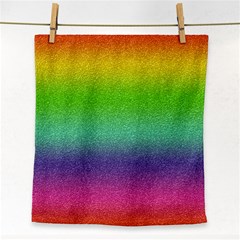 Metallic Rainbow Glitter Texture Face Towel by paulaoliveiradesign