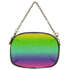 Metallic Rainbow Glitter Texture Chain Purses (one Side)  by paulaoliveiradesign