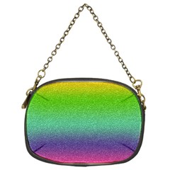 Metallic Rainbow Glitter Texture Chain Purses (two Sides)  by paulaoliveiradesign