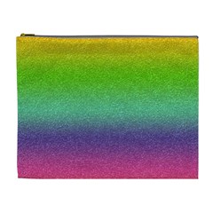 Metallic Rainbow Glitter Texture Cosmetic Bag (xl) by paulaoliveiradesign