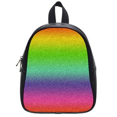 Metallic Rainbow Glitter Texture School Bags (small)  by paulaoliveiradesign