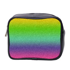 Metallic Rainbow Glitter Texture Mini Toiletries Bag 2-side by paulaoliveiradesign