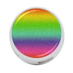 Metallic Rainbow Glitter Texture 4-Port USB Hub (Two Sides)  Back