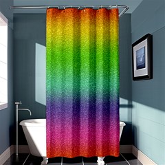 Metallic Rainbow Glitter Texture Shower Curtain 36  X 72  (stall)  by paulaoliveiradesign