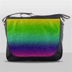 Metallic Rainbow Glitter Texture Messenger Bags by paulaoliveiradesign