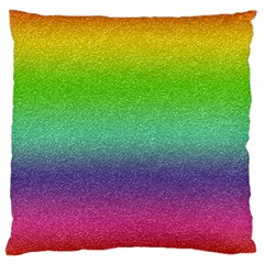 Metallic Rainbow Glitter Texture Large Cushion Case (two Sides) by paulaoliveiradesign