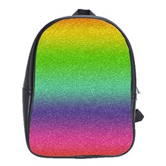 Metallic Rainbow Glitter Texture School Bags (xl)  by paulaoliveiradesign