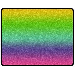 Metallic Rainbow Glitter Texture Double Sided Fleece Blanket (medium)  by paulaoliveiradesign