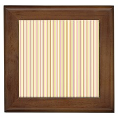 Stripes Pink And Green  Line Pattern Framed Tiles by paulaoliveiradesign