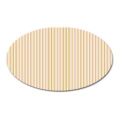 Stripes Pink And Green  Line Pattern Oval Magnet by paulaoliveiradesign