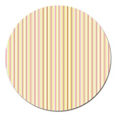 Stripes Pink And Green  Line Pattern Magnet 5  (round)