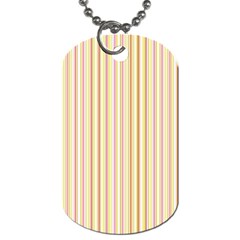 Stripes Pink And Green  Line Pattern Dog Tag (one Side) by paulaoliveiradesign