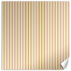 Stripes Pink And Green  Line Pattern Canvas 12  X 12   by paulaoliveiradesign