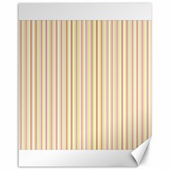 Stripes Pink And Green  Line Pattern Canvas 11  X 14  