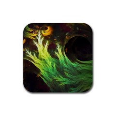 A Seaweed s Deepdream Of Faded Fractal Fall Colors Rubber Square Coaster (4 Pack)  by jayaprime