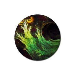 A Seaweed s Deepdream Of Faded Fractal Fall Colors Rubber Coaster (round)  by jayaprime