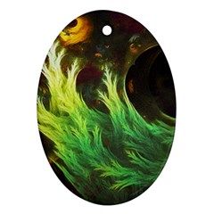 A Seaweed s Deepdream Of Faded Fractal Fall Colors Oval Ornament (two Sides) by jayaprime