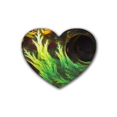 A Seaweed s Deepdream Of Faded Fractal Fall Colors Heart Coaster (4 Pack)  by jayaprime