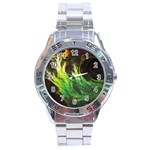 A Seaweed s DeepDream of Faded Fractal Fall Colors Stainless Steel Analogue Watch Front