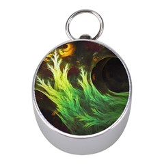 A Seaweed s Deepdream Of Faded Fractal Fall Colors Mini Silver Compasses by jayaprime