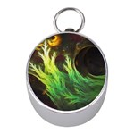 A Seaweed s DeepDream of Faded Fractal Fall Colors Mini Silver Compasses Front