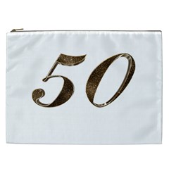 Number 50 Elegant Gold Glitter Look Typography 50th Anniversary Cosmetic Bag (xxl)  by yoursparklingshop