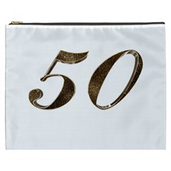 Number 50 Elegant Gold Glitter Look Typography 50th Anniversary Cosmetic Bag (xxxl)  by yoursparklingshop