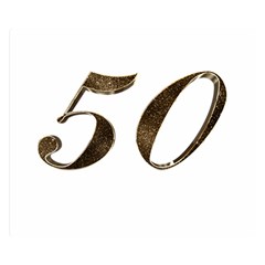 Number 50 Elegant Gold Glitter Look Typography 50th Anniversary Double Sided Flano Blanket (small)  by yoursparklingshop