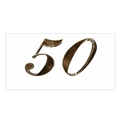 Number 50 Elegant Gold Glitter Look Typography 50th Anniversary Satin Shawl by yoursparklingshop