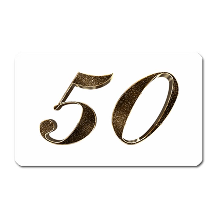 Number 50 Elegant Gold Glitter Look Typography Magnet (Rectangular)