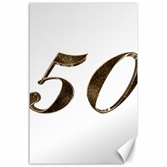 Number 50 Elegant Gold Glitter Look Typography Canvas 24  X 36  by yoursparklingshop