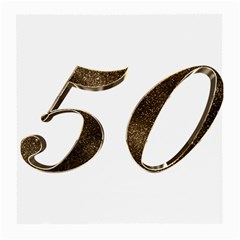 Number 50 Elegant Gold Glitter Look Typography Medium Glasses Cloth (2-side) by yoursparklingshop