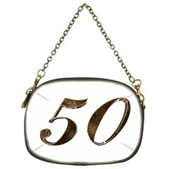 Number 50 Elegant Gold Glitter Look Typography Chain Purses (one Side)  by yoursparklingshop