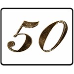 Number 50 Elegant Gold Glitter Look Typography Double Sided Fleece Blanket (Medium)  58.8 x47.4  Blanket Front