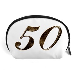 Number 50 Elegant Gold Glitter Look Typography Accessory Pouches (large)  by yoursparklingshop