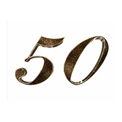 Number 50 Elegant Gold Glitter Look Typography Double Sided Flano Blanket (mini)  by yoursparklingshop