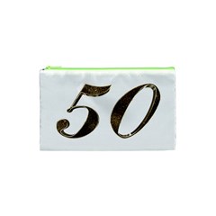 Number 50 Elegant Gold Glitter Look Typography Cosmetic Bag (xs) by yoursparklingshop