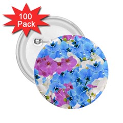 Tulips Flower Pattern 2 25  Buttons (100 Pack)  by paulaoliveiradesign