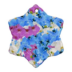 Tulips Flower Pattern Snowflake Ornament (two Sides)