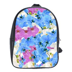 Tulips Flower Pattern School Bags (xl)  by paulaoliveiradesign