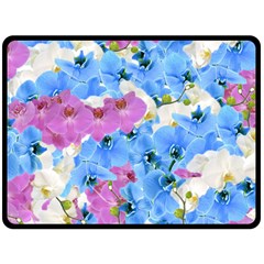 Tulips Flower Pattern Double Sided Fleece Blanket (large)  by paulaoliveiradesign