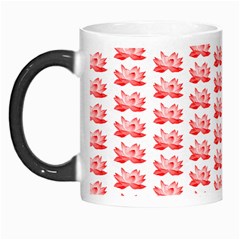 Red Lotus Floral Pattern Morph Mugs by paulaoliveiradesign