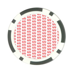 Red Lotus Floral Pattern Poker Chip Card Guard by paulaoliveiradesign