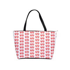 Red Lotus Floral Pattern Shoulder Handbags