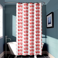 Red Lotus Floral Pattern Shower Curtain 36  X 72  (stall)  by paulaoliveiradesign