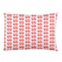 Red Lotus Floral Pattern Pillow Case (two Sides) by paulaoliveiradesign