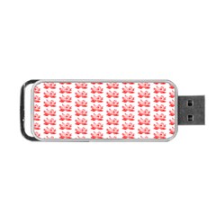 Red Lotus Floral Pattern Portable Usb Flash (one Side) by paulaoliveiradesign