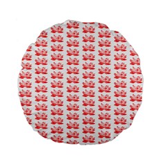 Red Lotus Floral Pattern Standard 15  Premium Round Cushions by paulaoliveiradesign